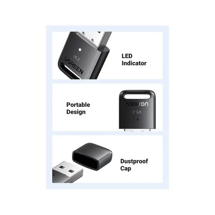 Ugreen CM591 USB 5.3 Bluetooth Adapter Dongle Transmitter Windows PC 6