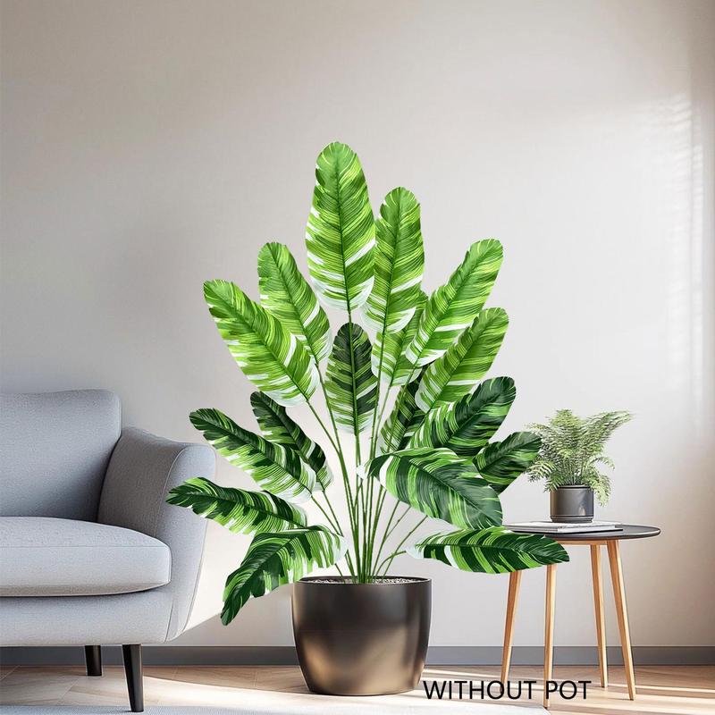 Product Introduction of Artificial Leaf Plant without Pot, 1 Count Plastic Leaf Fake Plant Branch, Ornamental Indoor Artificial Plant for Home Decor Office 3