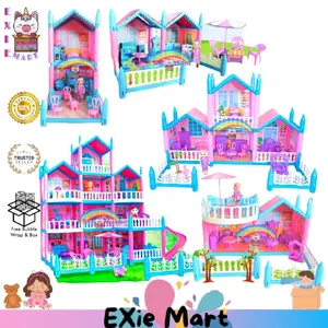 MAINAN ANAK DIY MERAKIT RUMAH BONEKA PRINCESS DREAM HOUSE MAINAN ANAK PEREMPUAN RUMAH RUMAHAN BONEKA FURNITURE TV RANJANG [SS1326 - SS1329]