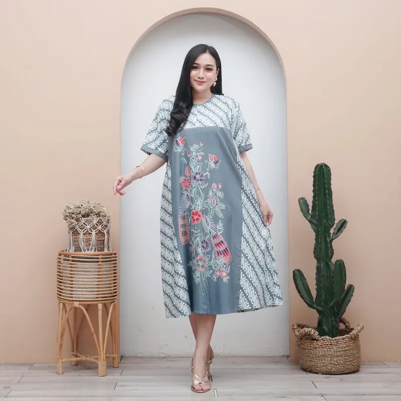 Daster payung encim motif parang-Daster bahan rayon premium busui freindly motif bunga lengan pendek ukuran standar ld 110 Pb 115 baju rumahan adem homedress kekinian adem nyaman dipakai Panjang Kain Ibu Menyusui 0