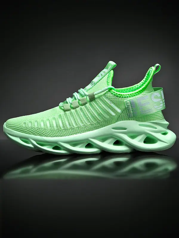 Men's Letter Pattern Lace Up Low Top Sneakers, Casual Breathable Comfortable Sports Running Shoes, Perfect for Students and Outdoor Sports 1