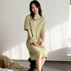 Modal nightgown Korean version new short sleeved women's sleepwear loungewear comfortable housedress lady Pajamas