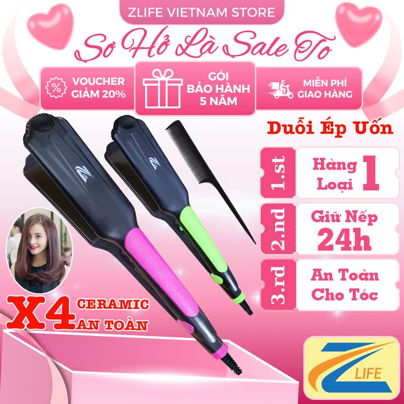 Máy Duỗi Tóc Tạo Kiểu Tóc Ép Tóc Thẳng Cụp Xoăn Đa Năng Zlife Z-2279 Có 5 Mức Điều Chỉnh Nhiệt