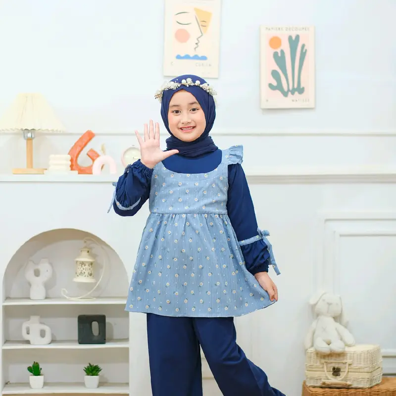 ONESET ANAK PEREMPUAN/ONESET ANAK MUSLIM/OOTDANAK PEREMPUAN/HIJAB ANAK PEREMPUAN/BAJU BAYI LUCU/HIJAB ANAK CANTIK 7
