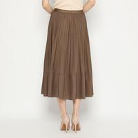Gambar MINEOLA Serenity Choco Brown Pleated Midi Skirt Katun Santai Polos A-Line Coklat Fit Karet dari MINEOLA FASHION OFFICIAL SHOP Kota Administrasi Jakarta Selatan 4 Tokopedia