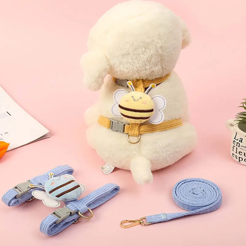 Dây Dắt Mèo Chó Cho Thú Cưng La Pet House Hình Con Chú Ong Đáng Yêu Đi Dạo Yếm Chó Con Poodle Mèo Lớn Nhỏ To Cái Bull 3