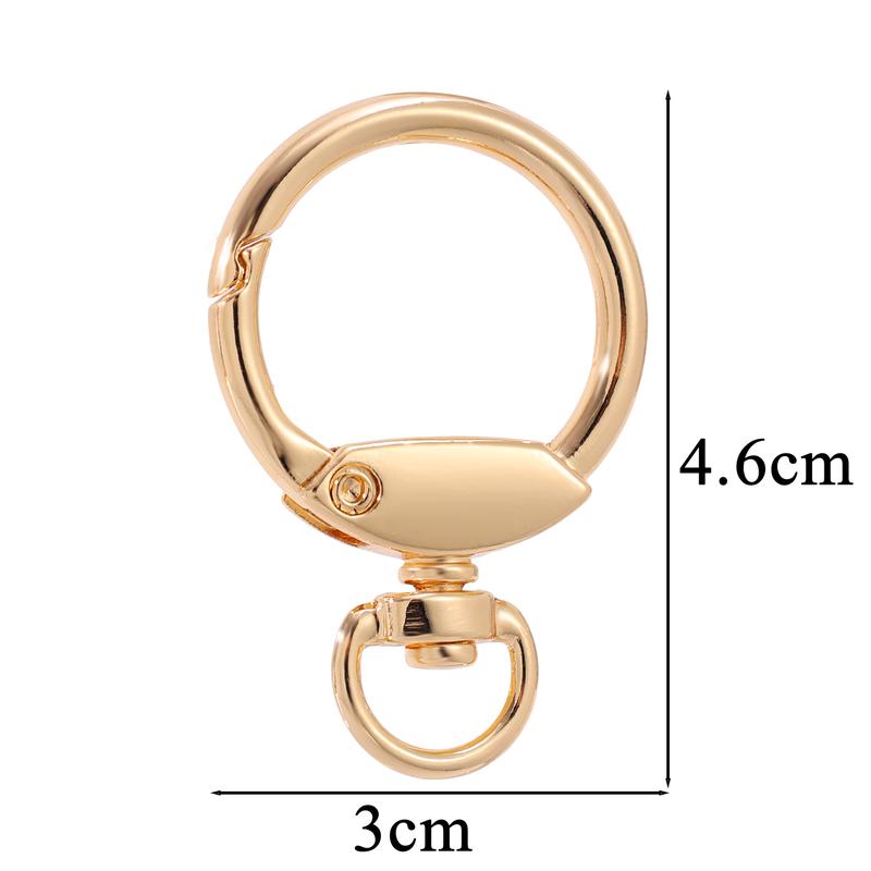 Product Introduction of 1/3Pcs Rotatable Spring Lobster Clasps Ring Openable Round Carabiner Keychain Bag Clips Hook Connectors DIY Buckles Keyring 25