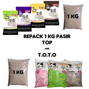 PASIR TOP ,TOTO ,TIMO REPACK 1 KG || PASIR BENTONITE GUMPAL & WANGI