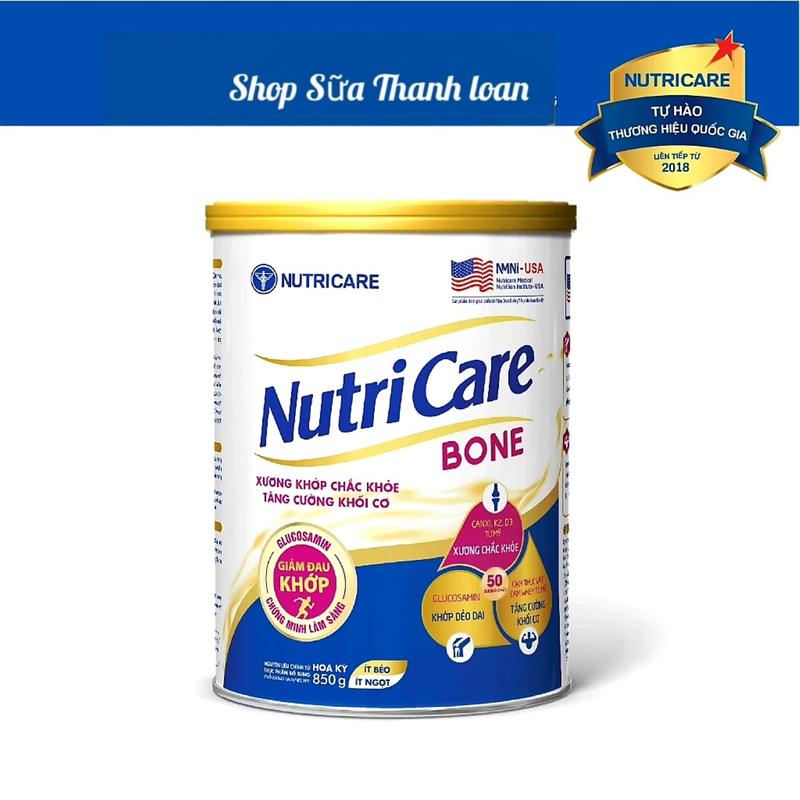   HSD T8-2027  COMBO 2 LON Sữa Bột Nutricare Bone 850g Chống Loãng Xương Sụn Khớp. 