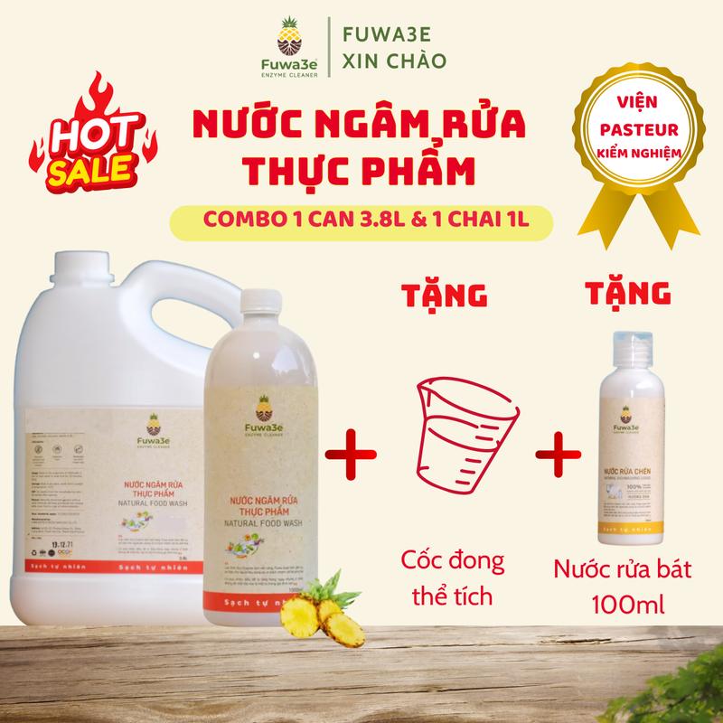  Nước Ngâm Rửa Rau Củ Quả Thịt Cá Làm Sạch Hóa Chất và Vi Khuẩn- Enzyme Tự Nhiên FUWA3E 