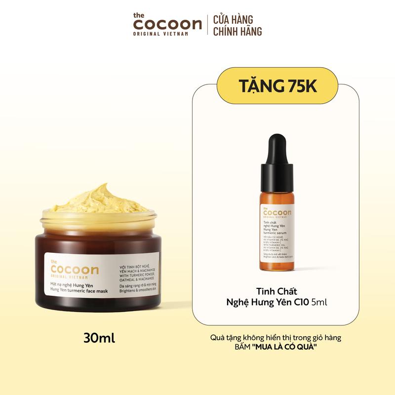 [COMBO MUA 1 TẶNG 1] Mặt nạ nghệ Hưng Yên Cocoon 30ml TẶNG Tinh chất nghệ Hưng Yên C10 (serum) với 10% vitamin C Cocoon 5ml