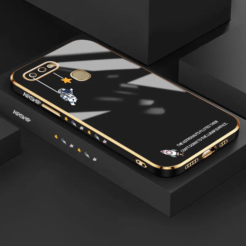 Casing Hp Untuk OPPO A12 A12s A7 A5s A11K A5 A3s A12E Realme C1 Case pola kartun astronot tipis baru Casing pelapis mewah pola HP samping pelindung Kesing silikon penutup pelindung lensa kamera Softcase