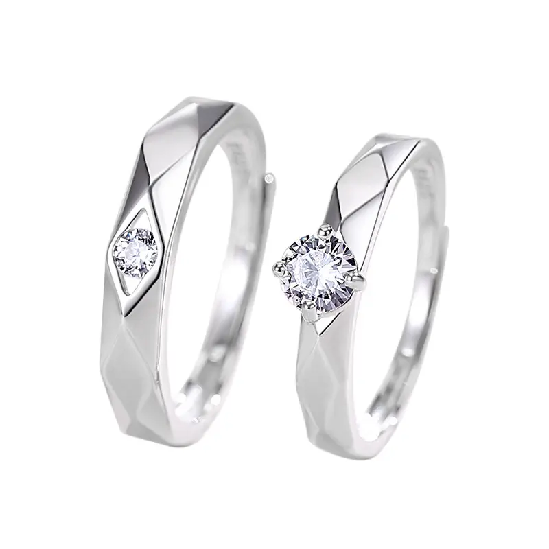 Couple Ring S925 Sterling Silver Simple Love Gift