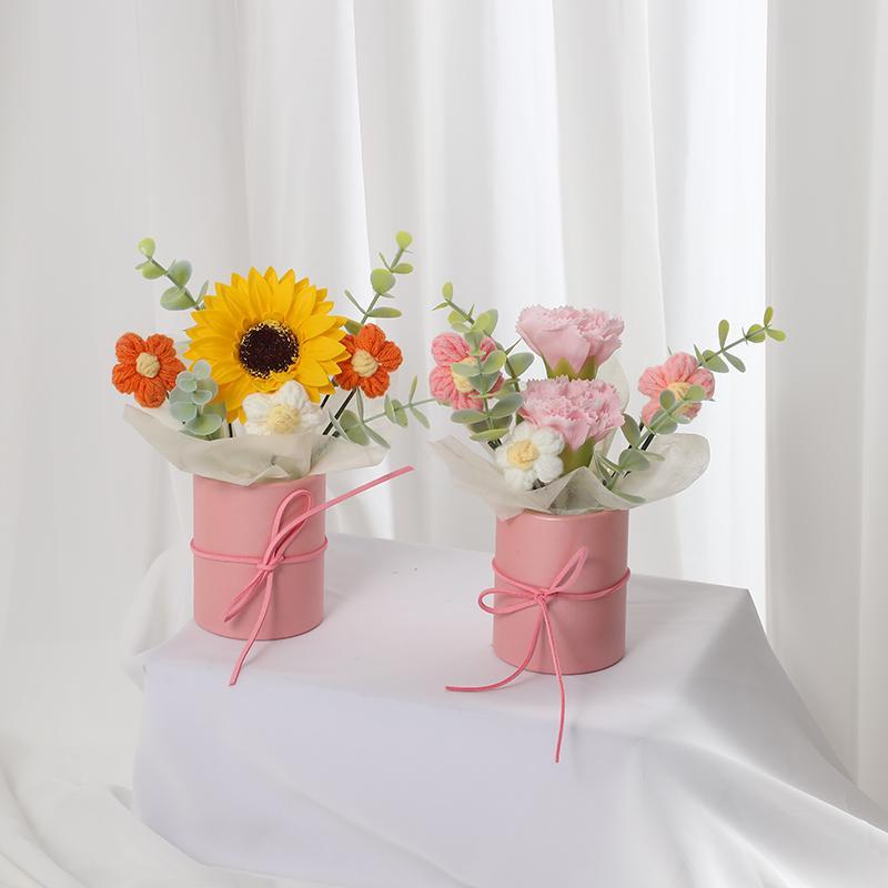 Artificial Flower Bouquet, 1 Count Faux Flower Bouquet with Gift Bag, Decoration Supplies for Home Living Room Bedroom 4