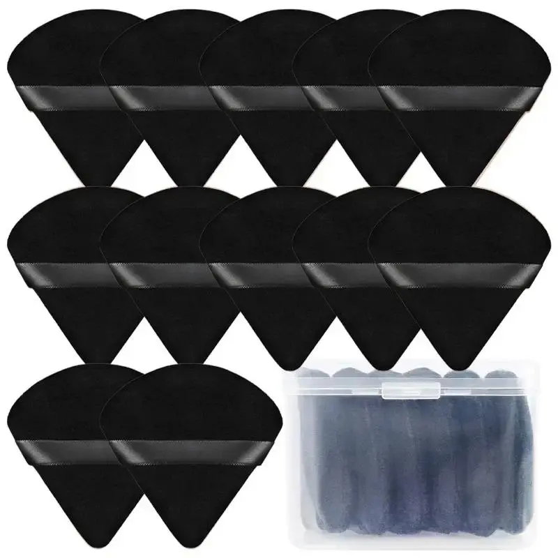 Box of 6 Flocking Powder Puff Flaps Flaps Loose Powder Air Cushion Suede Powder Triangle Sponge Makeup Set Without Eating
