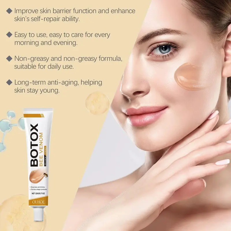Bee Venom Face Care Cream, 2 Counts/set Gentle Moisturizing Skin Care Cream, Hydrating Facial Cream, Face Balm for Women & Men 4