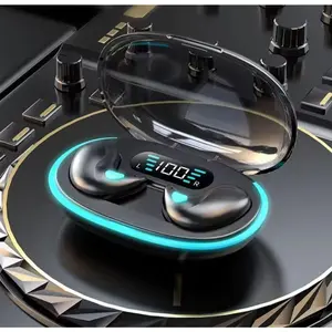 X55 TWS Bluetooth Earphone Invisible Wireless Earbuds LED Display Suara Jernih Desain Unik Modern