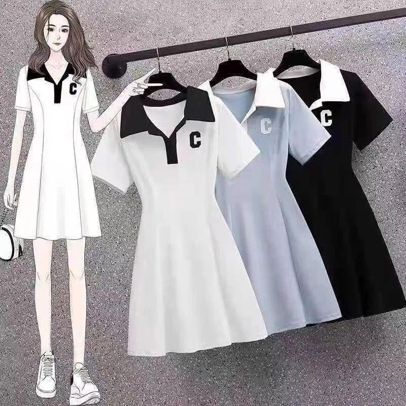 Váy Cổ Polo, Phong Cách Mùa Hè, Dành Cho Nữ, Phong Cách Mới Mùa Hè 2024, Eo Bó Sát, Ôm Vừa Vặn, Váy Ôm Chữ A, Thời Trang, Dễ Phối Đồ 3