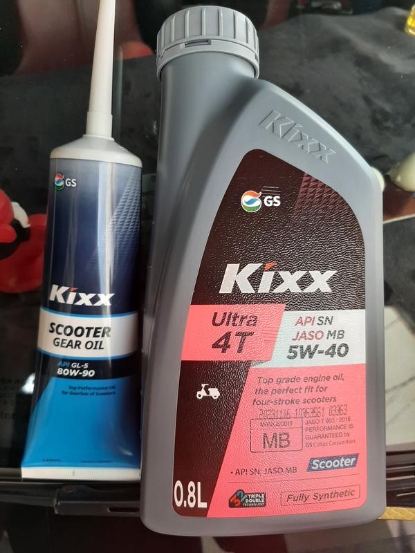 [chính hãng] Combo tuyp hộp số + Dầu nhớt động cơ tay ga Kixx ultra Scooter 5W40 0.8L tổng hợp nhập khẩu hàn quốc