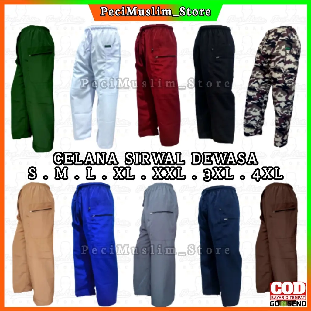 Celana Pangsi Sirwal Size S,M,L,XL,XXL,3XL,4XL