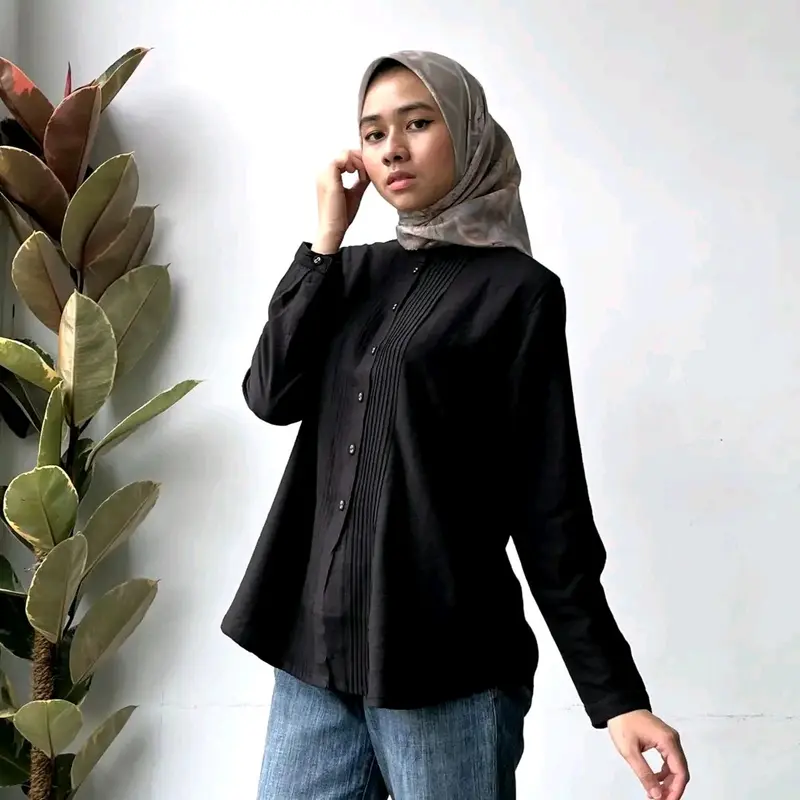 KEMEJA ATASAN WANITA OVNESEL TERBARU  LINEN IMPORT 3