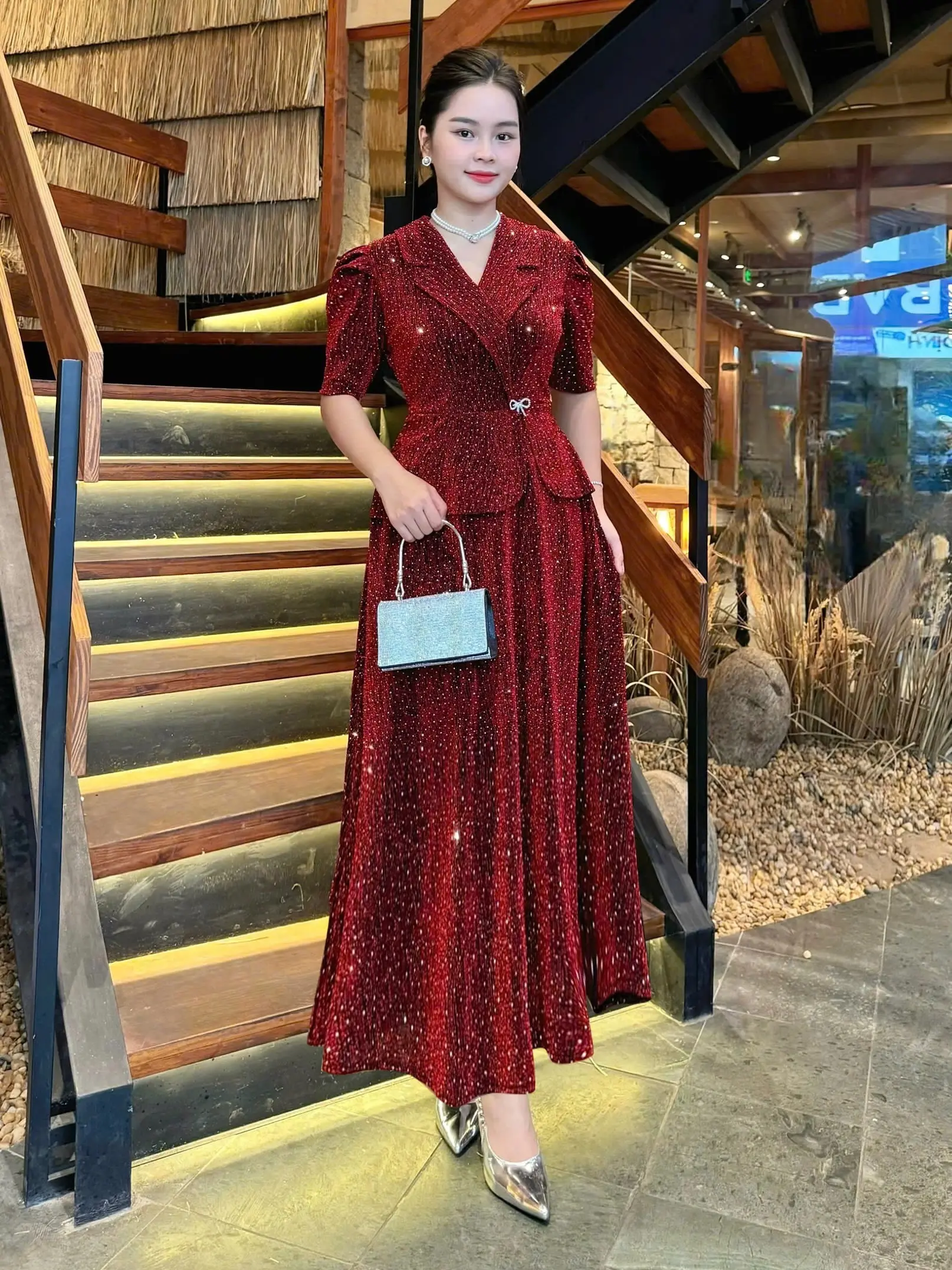 Váy Đầm Trung Niên KC596 Vest Peplum Chất Thun Nhũ Ép Đá Full Đầm Co Giãn Tốt Dành Cho Quý Cô Đi Tiệc , Đi Sự Kiện , Sang Trọng , Quý Phái , Lịch Sự
