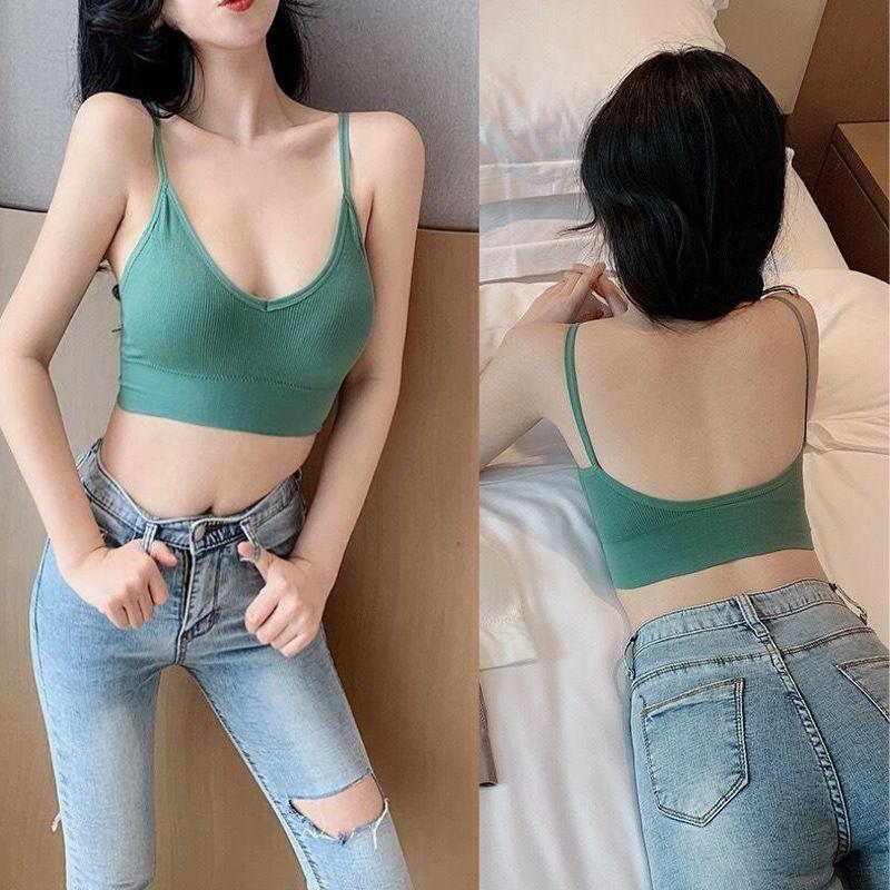 Product Introduction of {Wet14}    Áo Bra Gân Tăm Hở Lưng Sexy (Áo Tập Yoga, Áo Tập Gym, Đồ Bơi Nữ, Áo Lót Nữ) -SHOPCHIBI 0