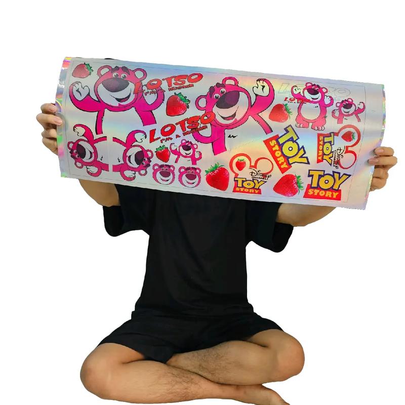  Tem logo sticker gấu dâu lotso 7 màu 20x60cm nhám dán trang trí xe máy Nhãn Dán 