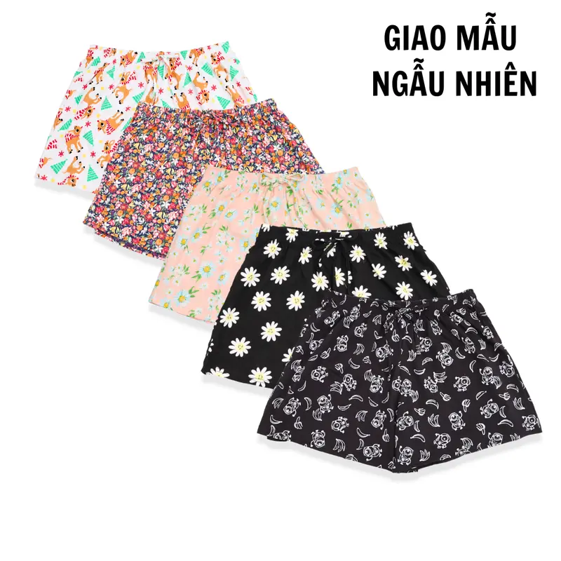 Combo 5 Quần Đùi Thun Nữ Mặc Hè Thoáng Mát Xinh Xắn Thích Hợp Mặc Ngủ Mặc Nhà Cotton Top Áo Women Quần Ngủ 8