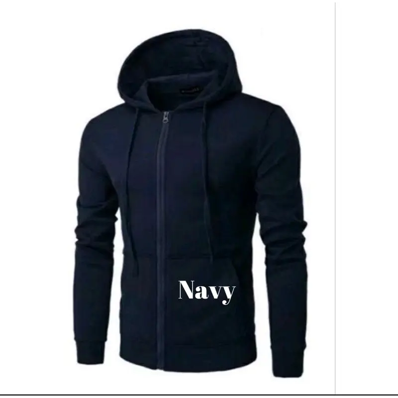 s-xxLUnisex Long Sleeve hoodies Solid Zipper