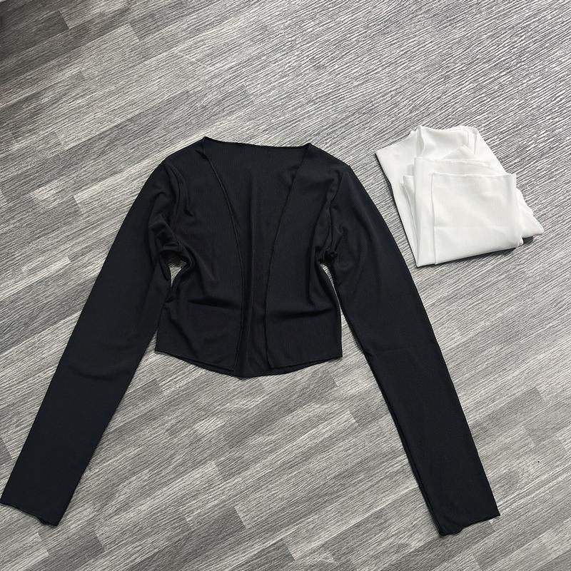 Product Introduction of Áo khoác cardigan dáng croptop khoác ngoài tay dài, áo khoác nữ phối với đầm váy thun tăm lạnh VD901 18