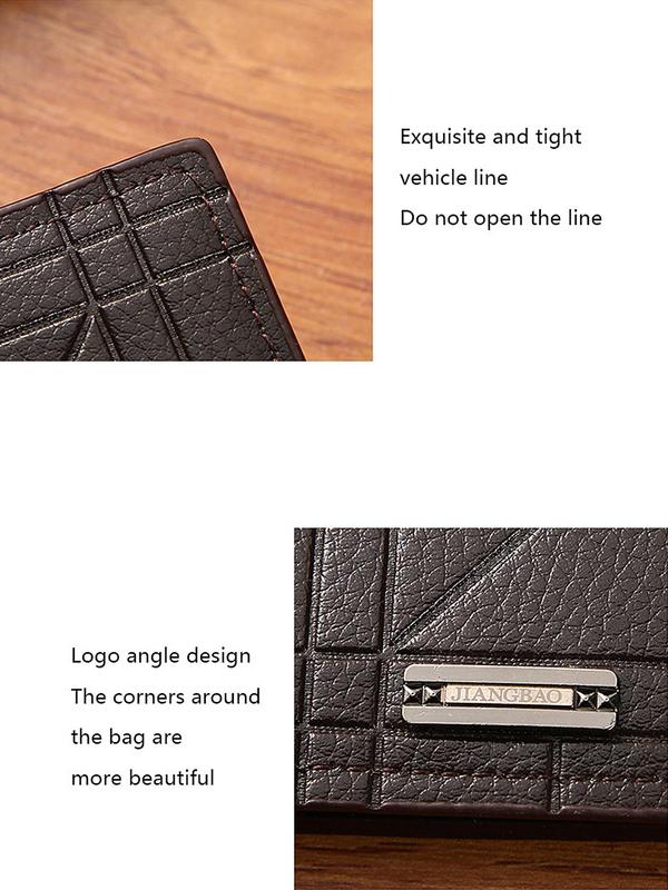 Men's Business Matching Minimalist Short Wallet As Gift, Trendy All-match Pu Leather Bifold Wallet for Men, Classic Card Holder As Gift for Boyfriend, Husband, Valentine's Day, Gift 5