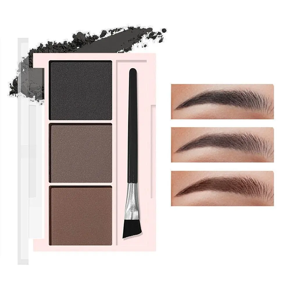 Eyebrow Powder 3 Colors Eye Brow Powder Palette Waterproof And Smudge Proof With Eyebrow Brushes Inside