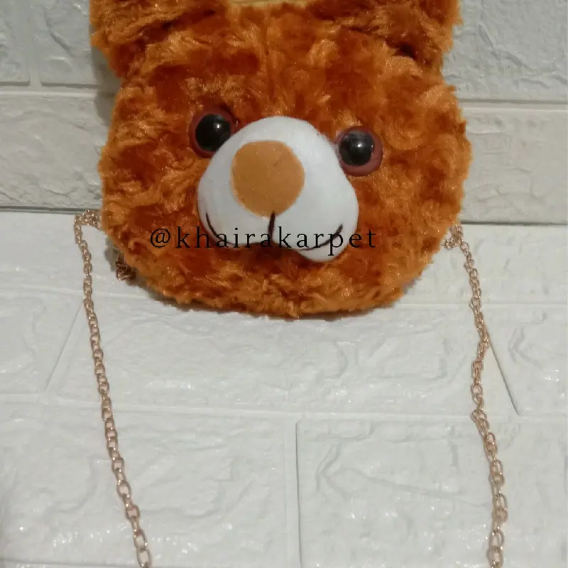 TAS SELEMPANG KEPALA TEDDY BEAR MINI / TAS SELEMPANG ANAK-ANAK MURAH 4