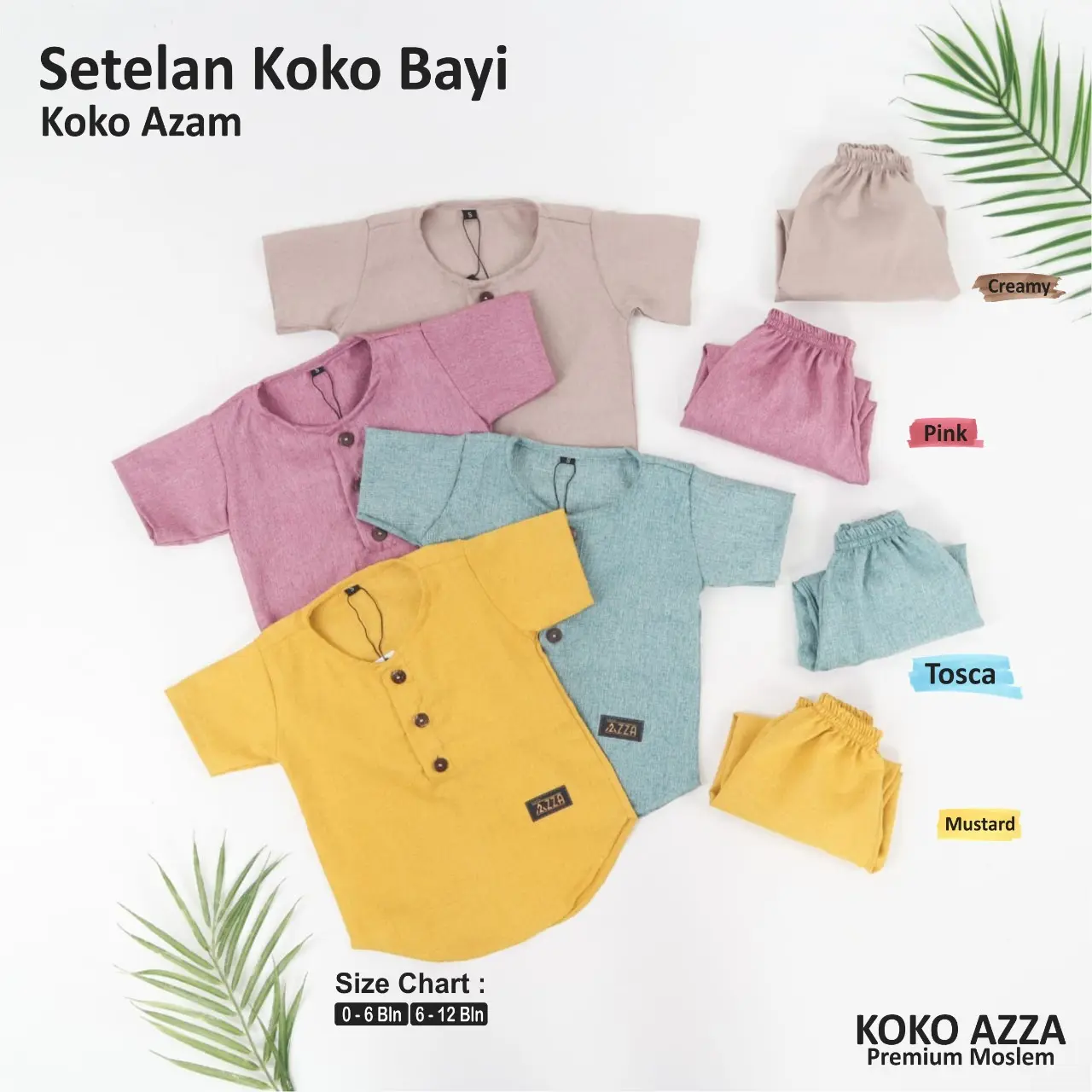 koko Kurta Anak Setelan koko Azam 0-2 Tahun