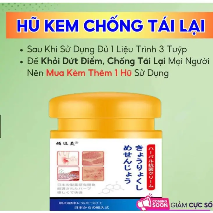 (hũ nhật) Kem Bôi Da Hỗ Trợ Hắc Lào Nấm Ngứa Đầu Chàm Tổ Đỉa Ghẻ Nước Lang Ben