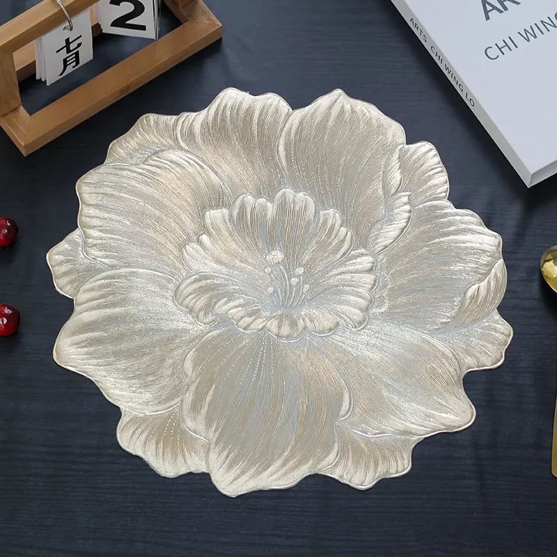 Creative pattern placemat PVC decorative mat, bronzing table mat, bowl and plate placemat, coffee table mat and coaster