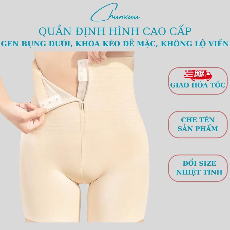 Quần gen bụng cạp cao khóa kéo tiện dụng Chunxuu, dáng dài mặc thay quần váy, chất liệu cao cấp, không lộ viền - GB48 Nữ ÁO 0