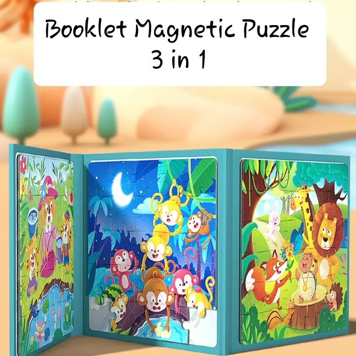 [TM888]Buku Puzzle Magnet 3 in 1 Dengan 5 Step Variasi / Booklet Magnetic Puzzle 3 in 1 / Leveled Puzzle 5 Step / Mainan Anak Puzzle Magnet