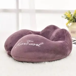 Bantal Leher Dewasa Love Travel Bantal Sandar Kepala Santai Tidur Siang Bantal Leher Kantor Bus Pesawat Bed Biru