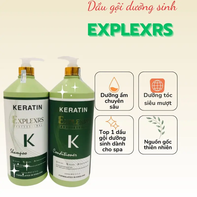 Dầu Gội Đầu Nữ Keratin K Explexrs Dầu Gội Gàu Collagen Keratin K 2000ML | Giảm Rụng Tóc, kícḣ Mọc Tóc, Phục Hồi Tóc Hư T _ 2