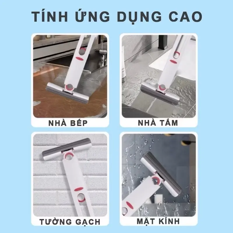￼Combo 2 Cây Lau Bàn Bếp Tự Vắt Thông Minh Mini 25cm, Bọt Biển Siêu Thấm Hút Đa Năng, Gập Gọn dễ sử dụng Làm Sạch 1