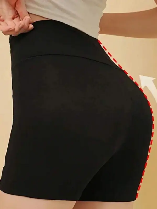 3 Counts Women's Leggings High Waist Tummy Control Seamless Shorts-Double Layer Shapewear For A Smooth Silhouette, A Must-Have For Windy Days 5