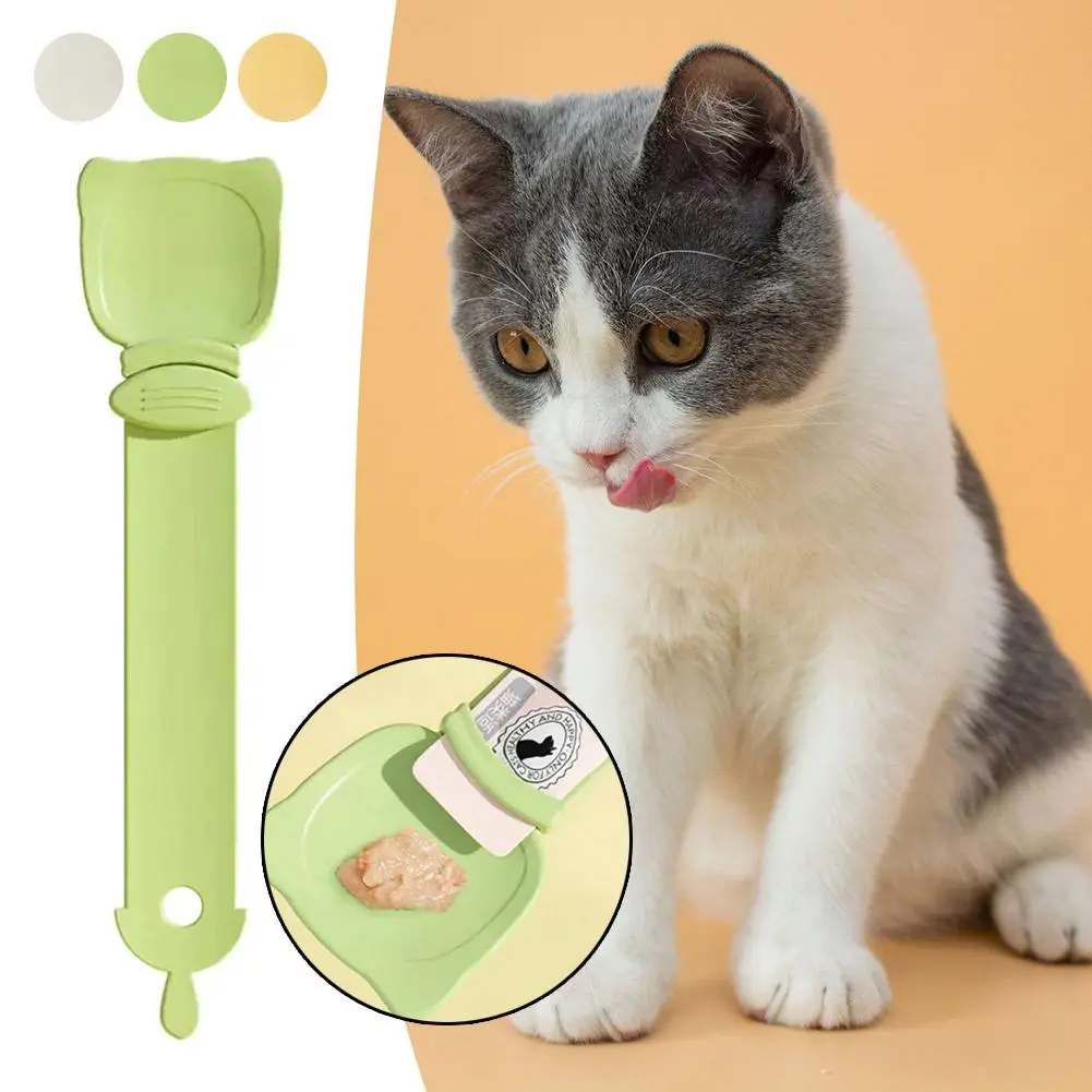 Cat Strip Spoon Pet Happy Feeding Spoon Liquid Food Squeeze Special Feeder Snack Squeezer Cat B4L2