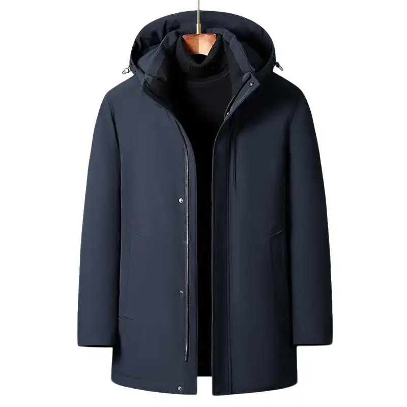 Jaket Musim Dingin Kualitas Tinggi Merek Liner Dilepas Pria Musim Dingin Bebek Putih Bawah Mantel Berkerudung Tebal Hangat parka Katun Panjang Puffer Distro 0