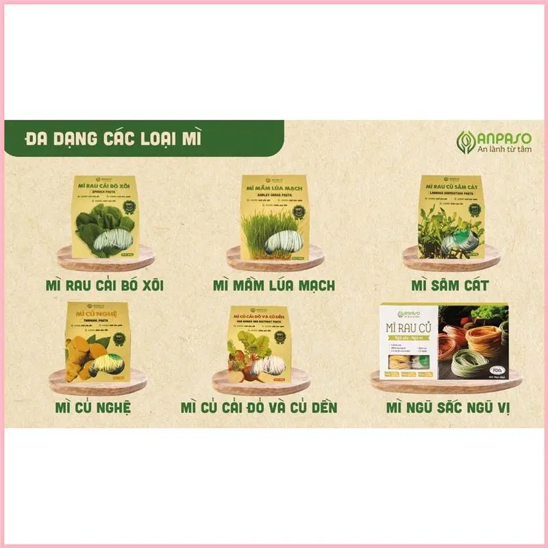 IUJSHERSHOP Mì Rau Củ Hữu Cơ Anpaso - XanhSam Organic 1