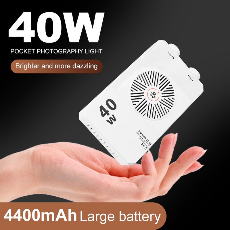 Dashu Nhẹ 40W Đèn camera LED RGB Pin 4400mAh CRI/TLCI 90+ Đèn video LED mini Có…