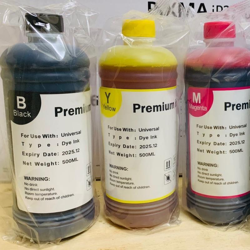Bộ mực 4 màu loại 500ml dùng cho máy in Canon ix6770,ix6860,G1010,G1020,G2010,G2020,Epson L1210,L3210,L3250,L310,L300,L360.v.v.