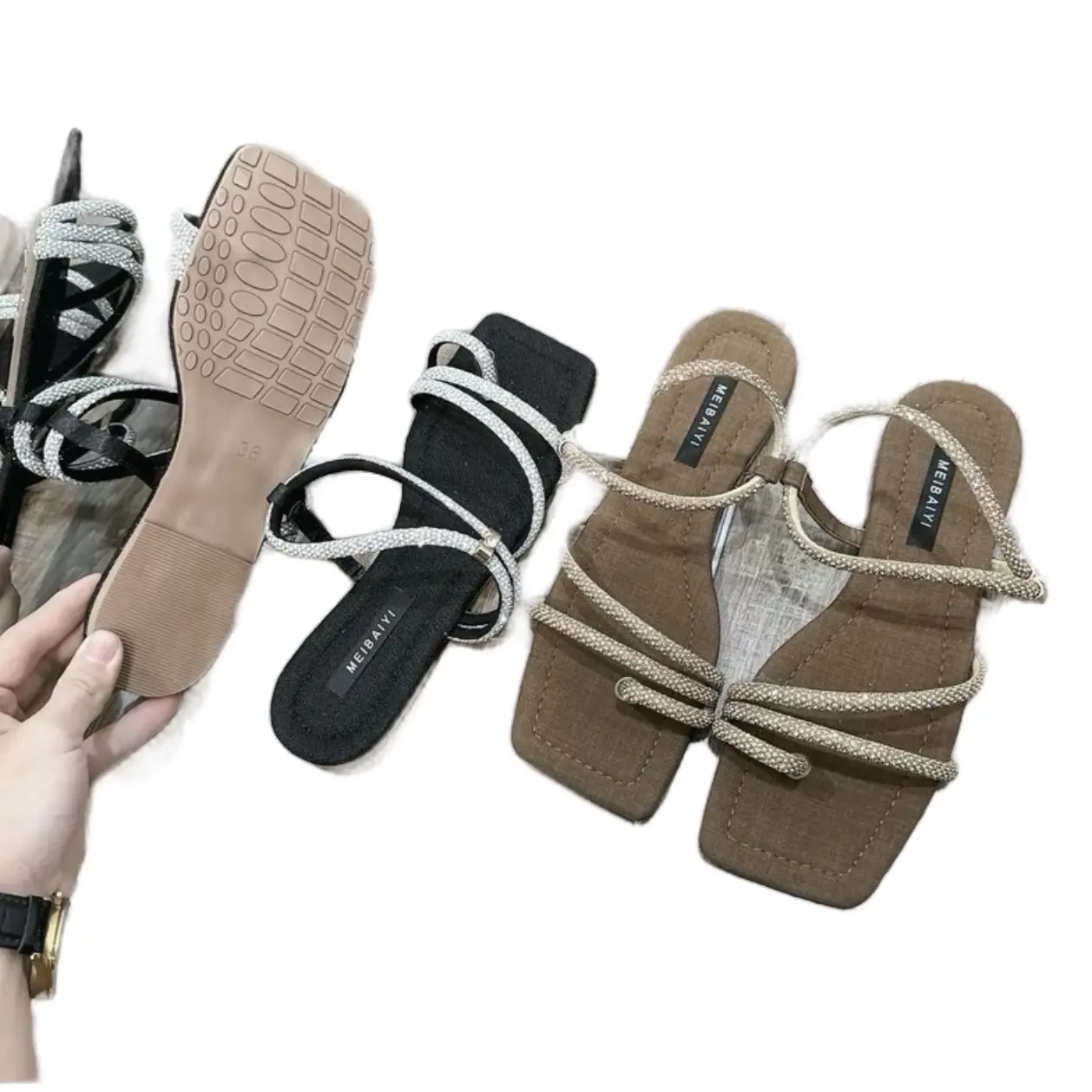 Giày Sandal Quai xoàn Nhuyễn Đan chéo nhau ( size 35-39) DéP Nữ Slipper Shoes Nhung Quai Chéo Dép depnuhottrend 2023