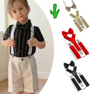 Suspender Tali Bisa Diatur Dasi Kupu-Kupu Setelan Pernikahan Anak Premium Bridesmaid Wedding